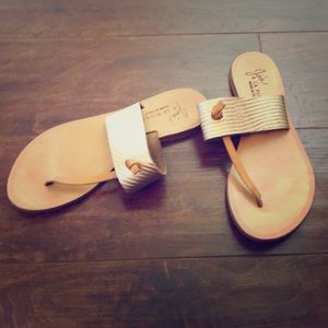 Joie A La Plage gold and tan flats - Size 6!